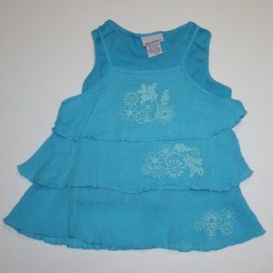 Nevada Girl's Blue Ruffle Layered Sleeveless Top Blouse size 2